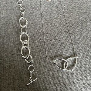 Silver Bracelet and Necklace set